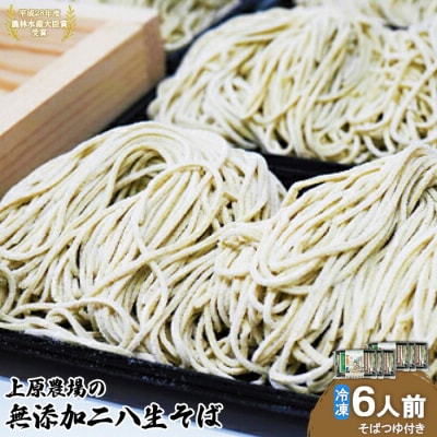 上原農場の無添加二八生そば×340g(6人前・そばつゆ付)【30004】