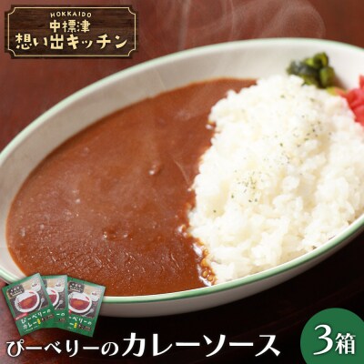 中標津 想い出キッチン　「ぴーべりーのカレーソース」3箱【3202201】