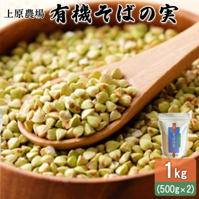 【オーガニック】上原農場 有機原料 そばの実1kg(500g×2)【30002】