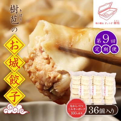 【定期便:9回】【なかしべつミルキーポーク100%使用】 樹苞 お城餃子36個【53017】