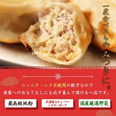 【定期便:9回】【なかしべつミルキーポーク100%使用】 樹苞 お城餃子36個【53017】
