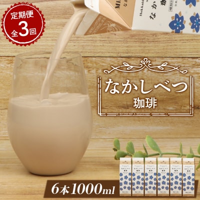 【定期便:全3回】北海道なかしべつ珈琲 1000ml×6本【14053】