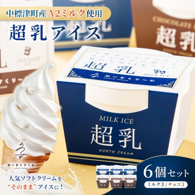 中標津町　超乳アイス(ミルク&チョコ)　140ml×6個セット　計840ml【7800102】