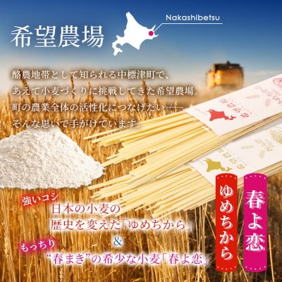 北海道中標津町産「春よ恋」パスタ・「ゆめちから」パスタ 各3袋(合計6袋)【82006】