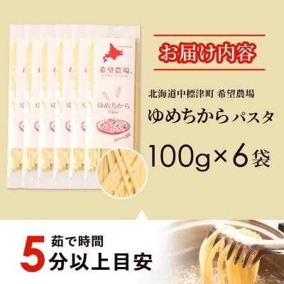 北海道中標津町産「ゆめちから」パスタ×6袋【82004】