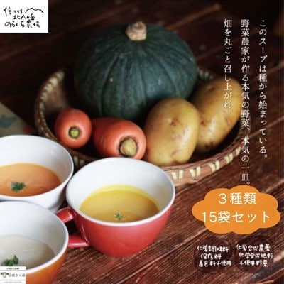玄米と野菜のレトルトスープ3種セット　15個入(3種類×各5個)