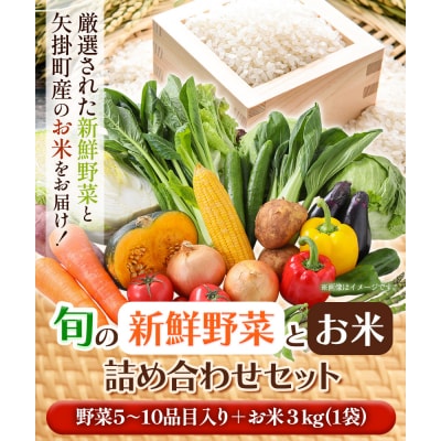 旬の新鮮野菜とお米詰め合わせセット 野菜5～10品目入 青空市きらり《30日以内に出荷予定》