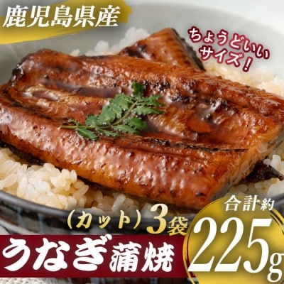 鹿児島県産うなぎ蒲焼カット 約225g(約75g×3袋) 鹿児島 ウナギ 小分け ASR-2023 