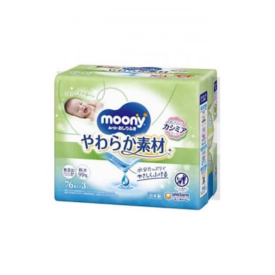 ムーニーおしりふきやわらか素材詰替76枚×3個入 24パック[53940085]