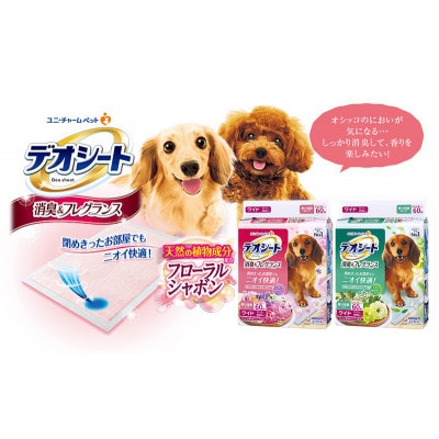 【毎月定期便】デオシート消臭フレグランス グリーンアロマワイド60枚×4犬[53940933]全2回