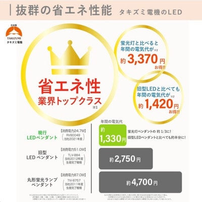 8畳 LED和風リモコンペンダント 調光 日本製　TAKIZUMI 瀧住電機工業[53940649]