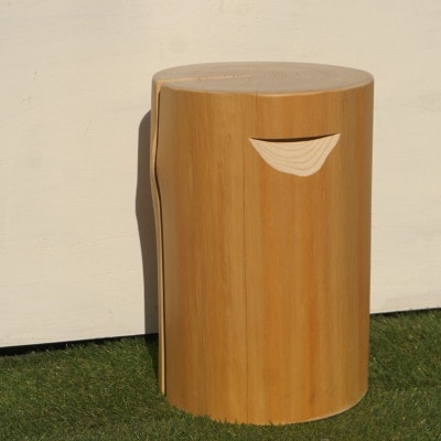 MORITO　森の丸太スツール【ヒノキ持ち手付き/磨き丸太仕上げ】[53940512]