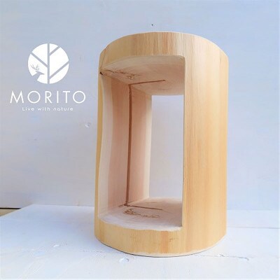 MORITO　森の丸太くり抜きスツール【ヒノキ磨き丸太仕上げ】[53940513]