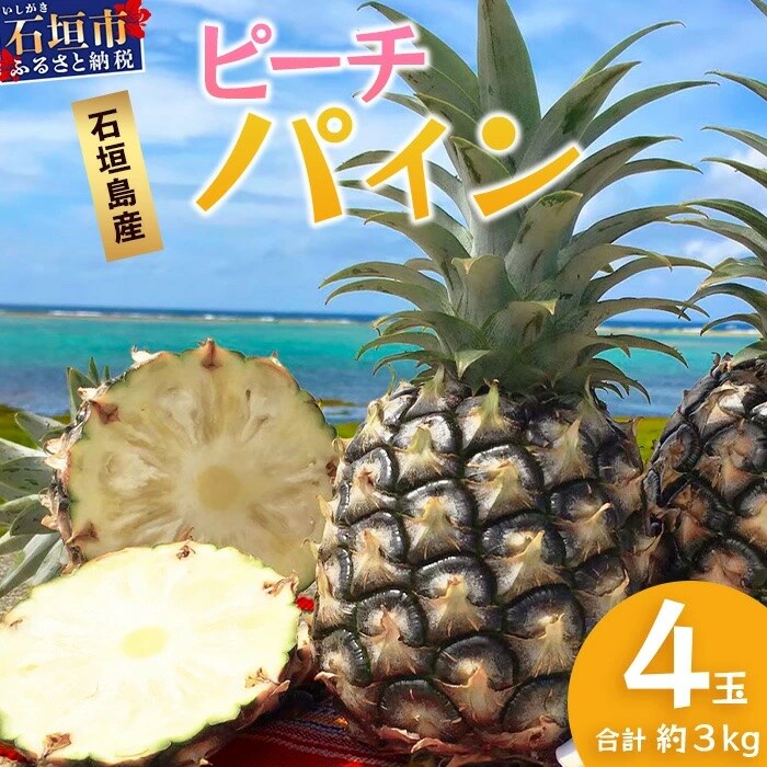 【先行受付】《2025年5月上旬頃より順次発送》石垣島産 ピーチパイン (4玉 約3kg) 