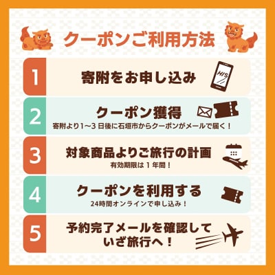 HISの沖縄県石垣市の対象商品に使えるふるさと納税クーポン券3,000円分