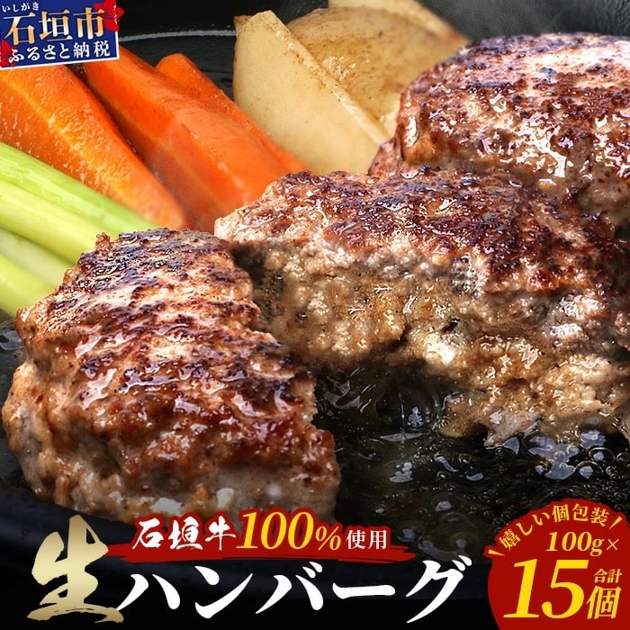 石垣牛100% ハンバーグ　(100g×15個)