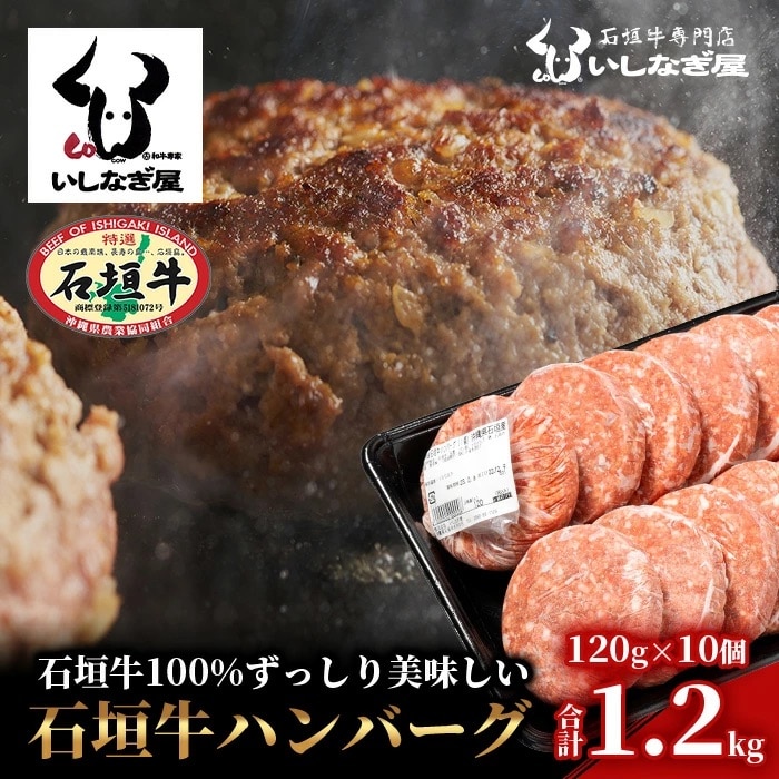 石垣牛ハンバーグ120g×10個【沖縄県 石垣市 黒毛和牛 100% 石垣牛】