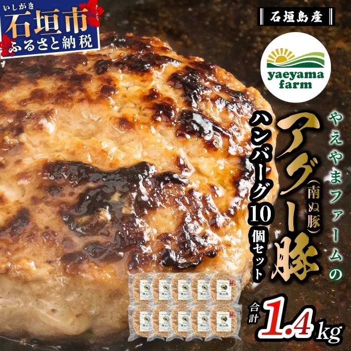 石垣島産 やえやまファームのアグ―豚(南ぬ豚)ハンバーグ10個セット