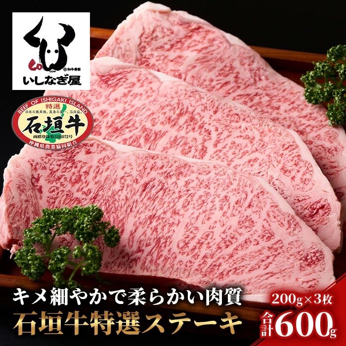 石垣牛特選サーロインステーキ200g×3枚 AB-020
