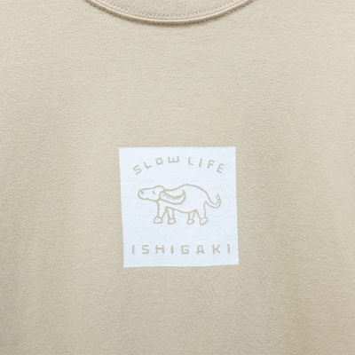 オリジナルTシャツ slow life ishigaki tee【ナチュラルベージュ】【Lサイズ】