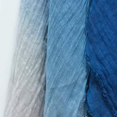 石垣島の藍染工房 島藍農園 大判リネンストール(グラデーション) KB-168-gra