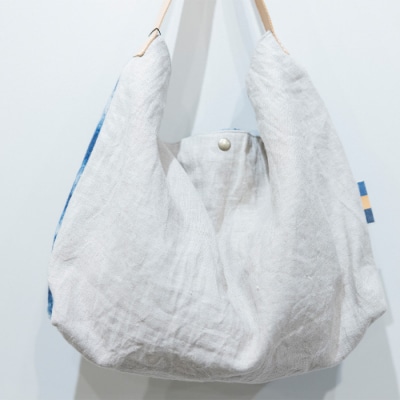 【石垣島の藍染工房】バッグ リネンワンショルダーバッグ【カラー:絞り染め柄】