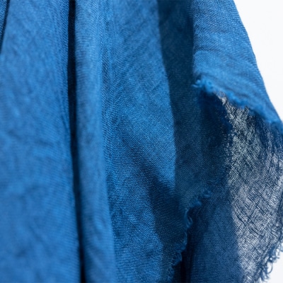 石垣島の藍染工房 島藍農園 大判リネンストール(紺) KB-177-kon