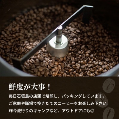 【3ヶ月定期便】石垣島産コーヒー豆MIXブレンド ドリップパック10個と焙煎豆100g×4袋セット