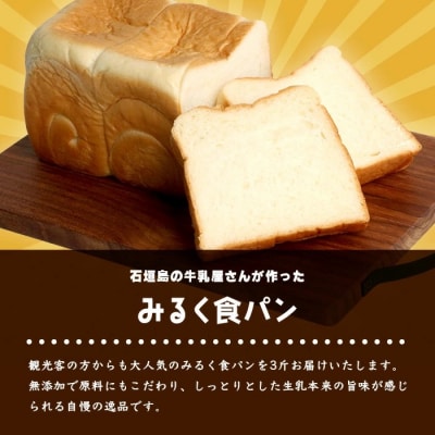 【島外不出のゲンキくん製品が返礼品に!!】みるく食パン 3斤