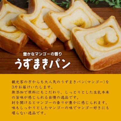 【島外不出のゲンキくん製品が返礼品に!!】うずまきパン(マンゴー) 3斤