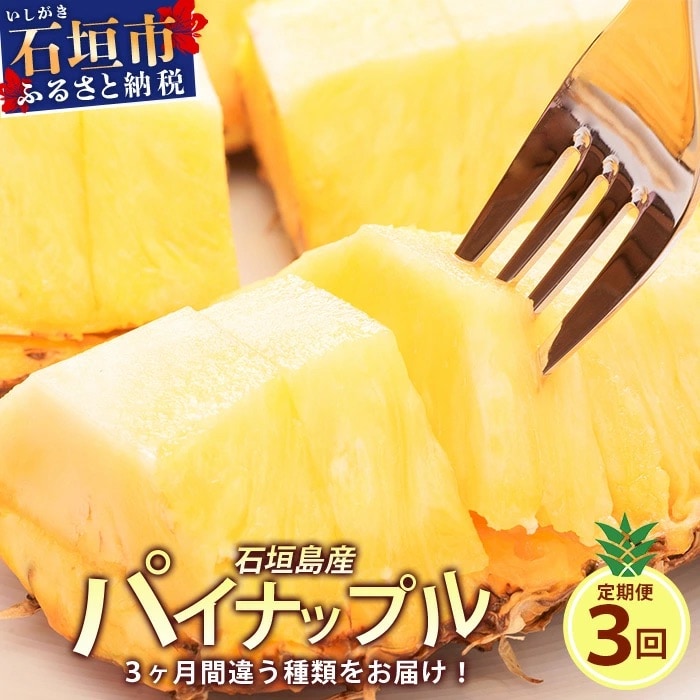 【定期便3回】石垣島産 パイナップル3種 計6玉【2026年 5月頃・6月・7月頃お届け】