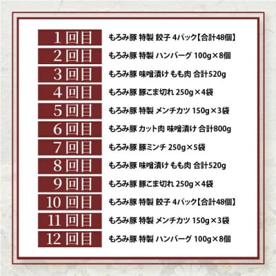 【12回定期便】もろみ豚 バラエティ定期便