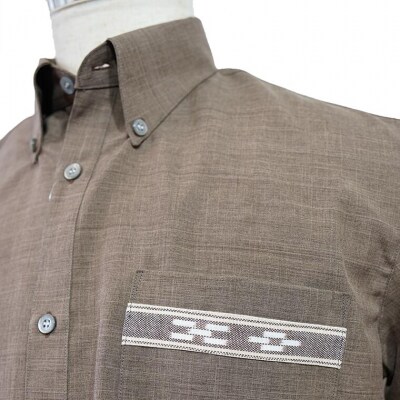 みんさウェア ボタンダウン(ココア) 男性用 Lサイズ