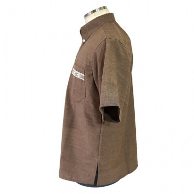 みんさウェア ボタンダウン(ココア) 男性用 LLサイズ