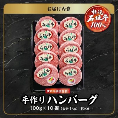 石垣牛 ハンバーグ セット (100g×10個)<ご入金確認後1ヶ月程度で発送>