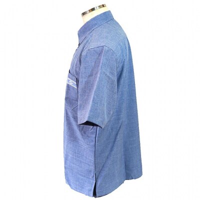 みんさウェア ボタンダウン(薄青) 男性用 Lサイズ AI-24