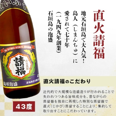 じっくり楽しめる泡盛1升瓶2本セット 『直火請福』『請福ビンテージ』