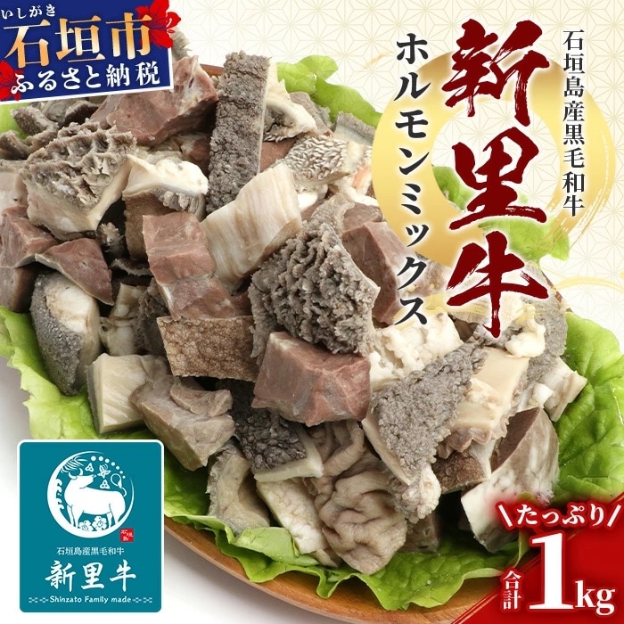 石垣島産 黒毛和牛 新里牛 ホルモンミックス(500g×2) 合計1kg SZ-23