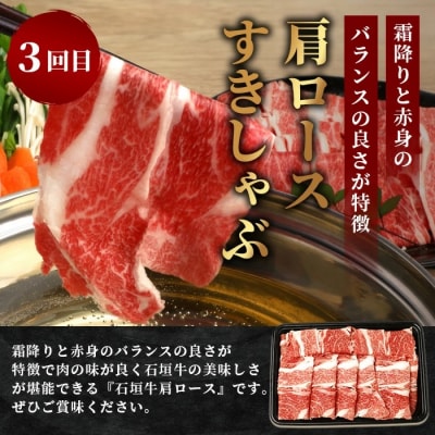 【全3回 定期便B】 石垣牛 切り落としスライス・ハンバーグ・肩ロースすきしゃぶ　計1.67kg