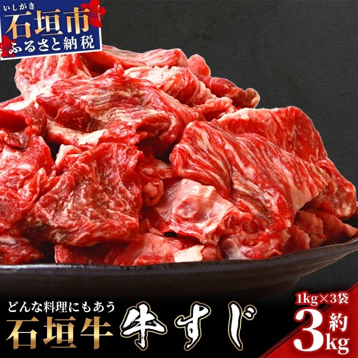 石垣牛・牛すじ 3kg (1kg×3) 冷凍便