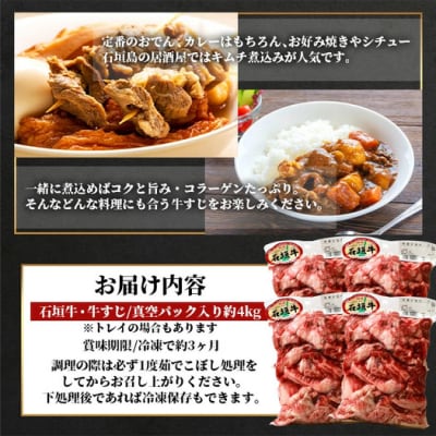 石垣牛・牛すじ 4kg (1kg×4) 冷凍便