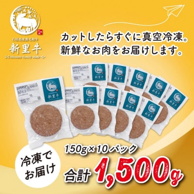 石垣島産 黒毛和牛 新里牛 職人手ごね生ハンバーグ 10個(150g×10)合計1,500g
