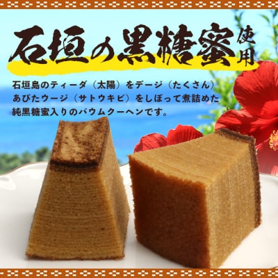 石垣島 やし屋手作り 黒糖バウムクーヘン　直径15cm以上×2箱