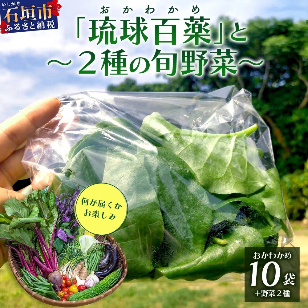 沖縄の健康長寿の秘訣「琉球百薬(おかわかめ)」10袋と旬の野菜詰め合わせ