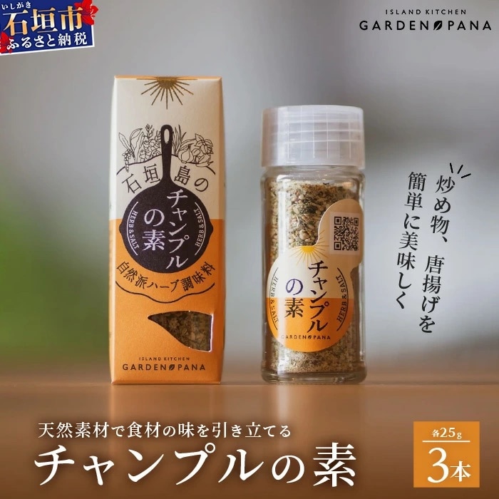 チャンプルの素　25g　瓶入×3本【 沖縄県 石垣島 調味料 石垣島産 】PN-1
