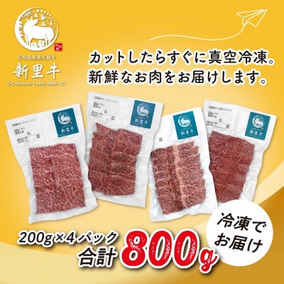 石垣島産 黒毛和牛 新里牛 焼き肉4種食べ比べ 特上カルビ・上カルビ・特上赤身・上赤身 合計800g