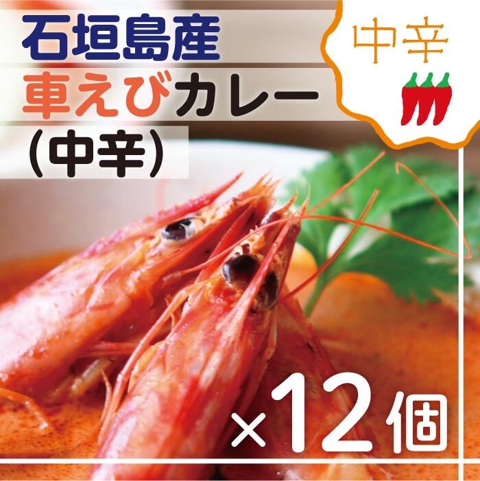 石垣島産車えびカレー(中辛)【冷凍 12食】石垣島のカレー専門店が作るご当地カレー　SK-3