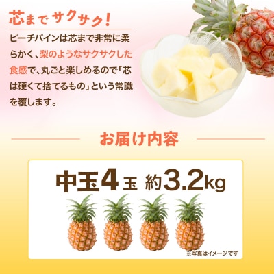 石垣島産 中玉ピーチパイン 4玉 約3.2kg 