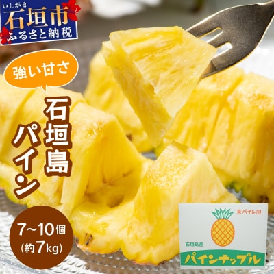石垣島パイン(ハワイ種またはピーチパイン) 7~10個(約7kg) 【6月中旬頃より順次発送】