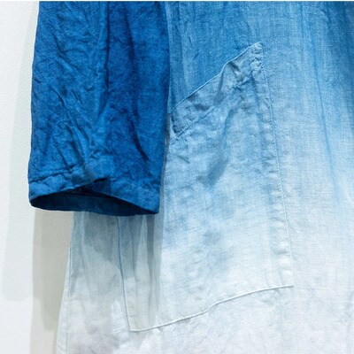 【石垣島の藍染工房】羽織ロング 1着【手作り】【グラデーション】【Mサイズ】